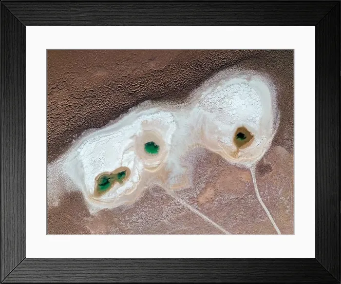 Framed Print : Aerial view of the famous tourist attraction Ojos del Mar near Tolar Grande in the Argentinian highlands called Puna in Framed Print : Aerial view of the famous tourist attraction Ojos del Mar near Tolar Grande in the Argentinian highlands called Puna in