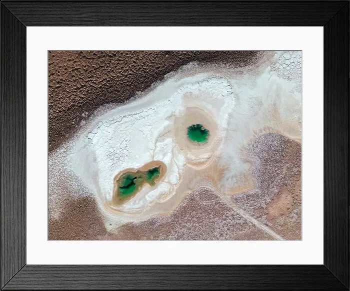 Framed Print : Aerial view of the famous tourist attraction Ojos del Mar near Tolar Grande in the Argentinian highlands called Puna in Framed Print : Aerial view of the famous tourist attraction Ojos del Mar near Tolar Grande in the Argentinian highlands called Puna in