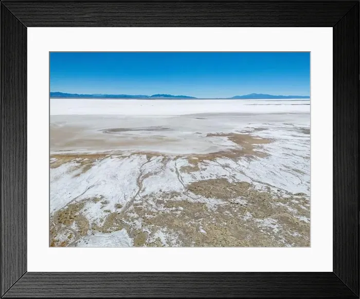 Framed Print : Aerial view of the huge salt flats Salinas Grandes de Jujuy in northern Argentina while traveling South America