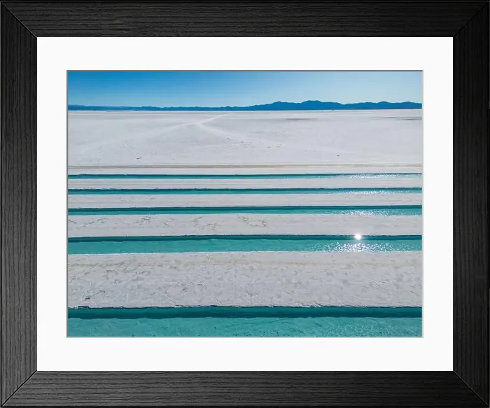 Framed Print : Aerial view of the salt basins in the salt crust of the huge salt flats Salinas Grandes de Jujuy in northern Argentina Framed Print : Aerial view of the salt basins in the salt crust of the huge salt flats Salinas Grandes de Jujuy in northern Argentina