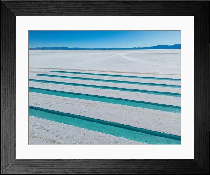 Framed Print : Aerial view of the salt basins in the salt crust of the huge salt flats Salinas Grandes de Jujuy in northern Argentina Framed Print : Aerial view of the salt basins in the salt crust of the huge salt flats Salinas Grandes de Jujuy in northern Argentina