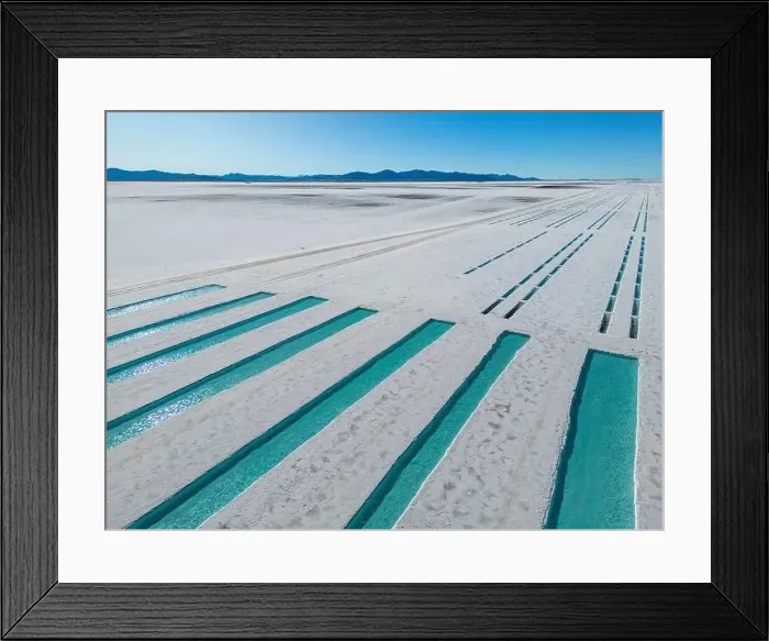 Framed Print : Aerial view of the salt basins in the salt crust of the huge salt flats Salinas Grandes de Jujuy in northern Argentina Framed Print : Aerial view of the salt basins in the salt crust of the huge salt flats Salinas Grandes de Jujuy in northern Argentina