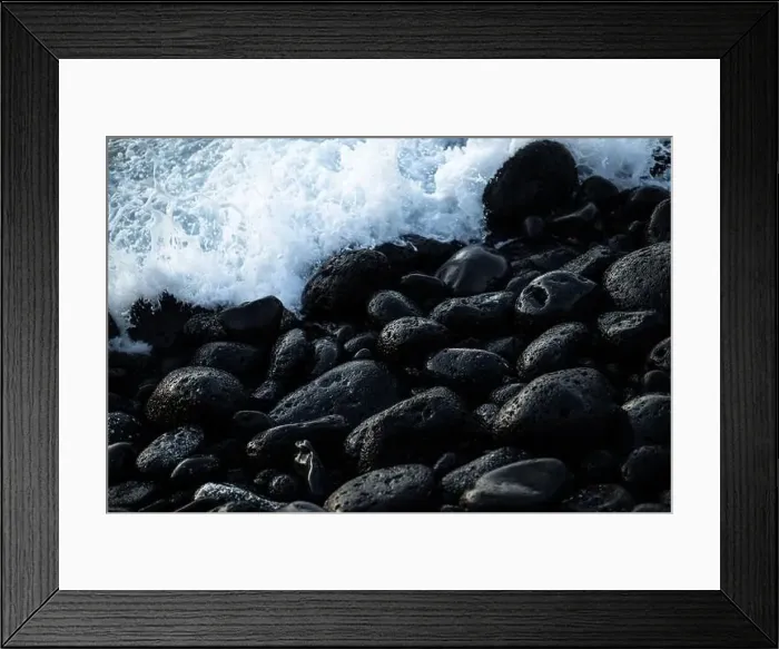 Framed Print : Crashing waves on rocks landscape nature view Framed Print : Crashing waves on rocks landscape nature view