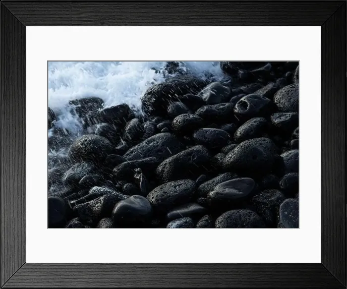 Framed Print : Crashing waves on rocks landscape nature view Framed Print : Crashing waves on rocks landscape nature view