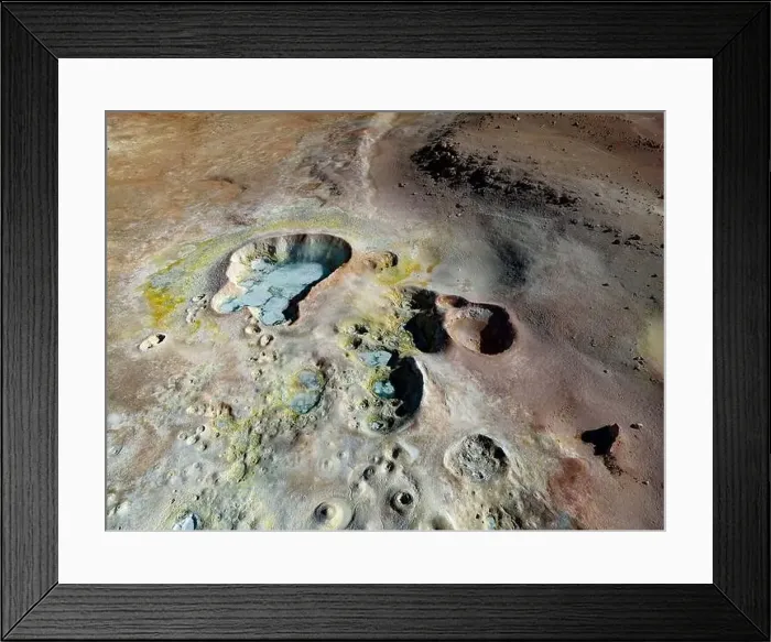 Framed Print : Bizarre beauty of the geothermic field Sol de Mañana with its steaming geysers Framed Print : Bizarre beauty of the geothermic field Sol de Mañana with its steaming geysers