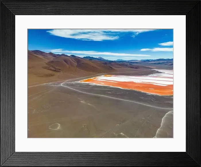 Framed Print : Aerial view of Laguna Colorada Framed Print : Aerial view of Laguna Colorada
