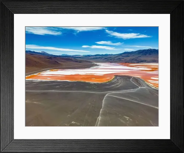 Framed Print : Aerial view of Laguna Colorada Framed Print : Aerial view of Laguna Colorada