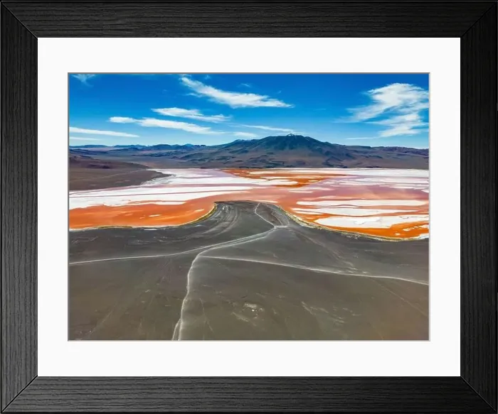 Framed Print : Aerial view of Laguna Colorada Framed Print : Aerial view of Laguna Colorada