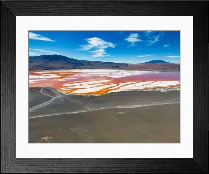 Framed Print : Aerial view of Laguna Colorada Framed Print : Aerial view of Laguna Colorada