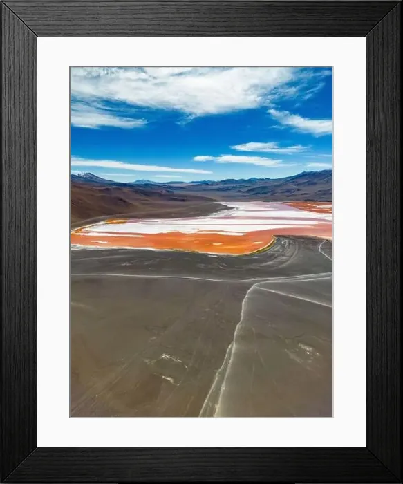 Framed Print : Aerial view of Laguna Colorada Framed Print : Aerial view of Laguna Colorada