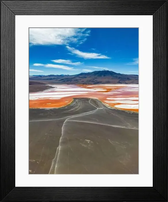 Framed Print : Aerial view of Laguna Colorada Framed Print : Aerial view of Laguna Colorada