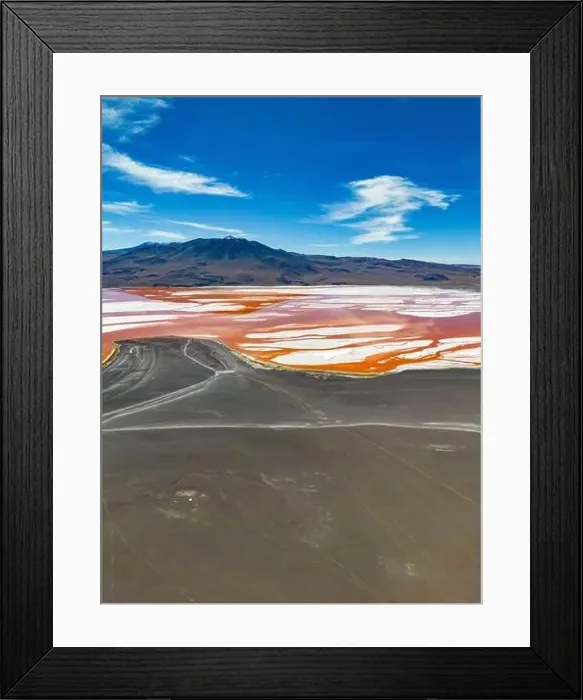 Framed Print : Aerial view of Laguna Colorada Framed Print : Aerial view of Laguna Colorada