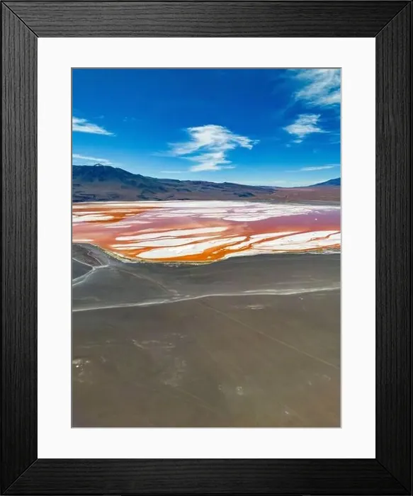 Framed Print : Aerial view of Laguna Colorada Framed Print : Aerial view of Laguna Colorada