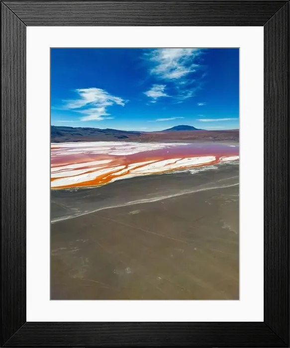 Framed Print : Aerial view of Laguna Colorada Framed Print : Aerial view of Laguna Colorada