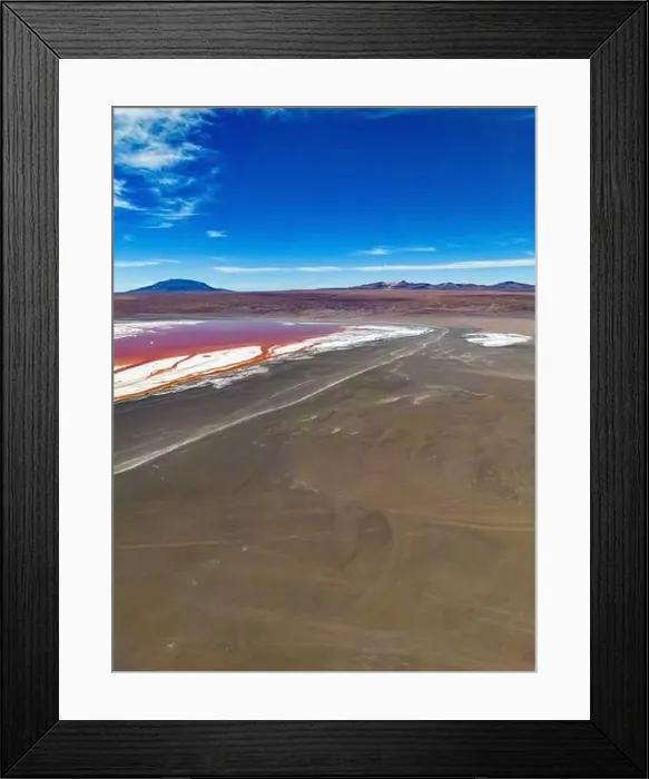 Framed Print : Aerial view of Laguna Colorada Framed Print : Aerial view of Laguna Colorada