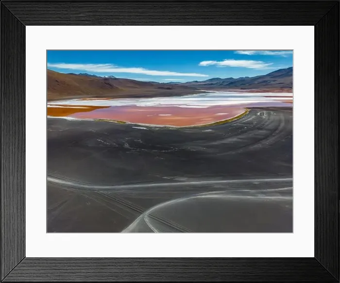 Framed Print : Aerial view of Laguna Colorada Framed Print : Aerial view of Laguna Colorada