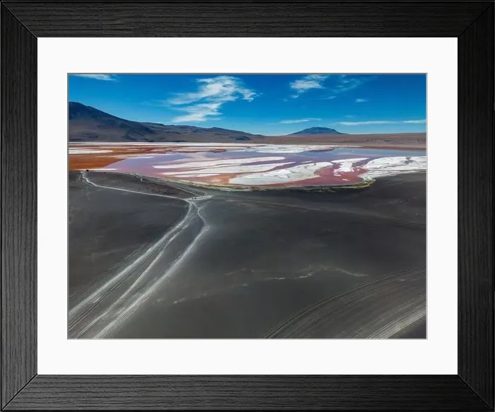 Framed Print : Aerial view of Laguna Colorada Framed Print : Aerial view of Laguna Colorada