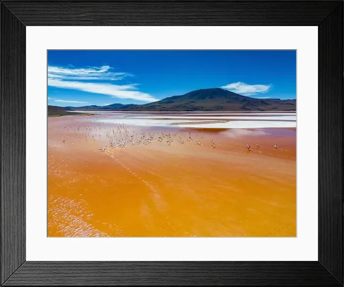 Framed Print : Aerial view of Laguna Colorada Framed Print : Aerial view of Laguna Colorada