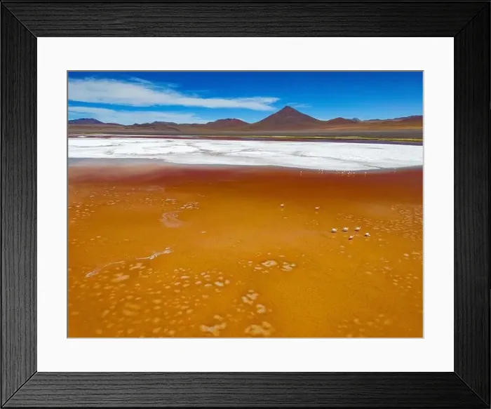 Framed Print : Aerial view of Laguna Colorada Framed Print : Aerial view of Laguna Colorada