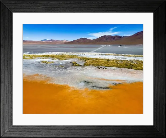 Framed Print : Aerial view of Laguna Colorada Framed Print : Aerial view of Laguna Colorada