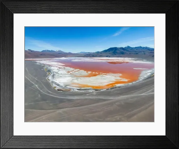Framed Print : Aerial view of Laguna Colorada Framed Print : Aerial view of Laguna Colorada