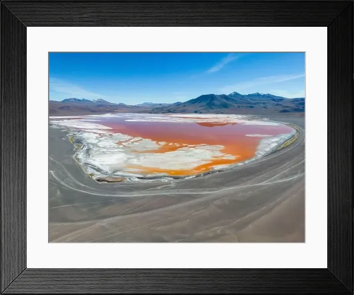 Framed Print : Aerial view of Laguna Colorada Framed Print : Aerial view of Laguna Colorada