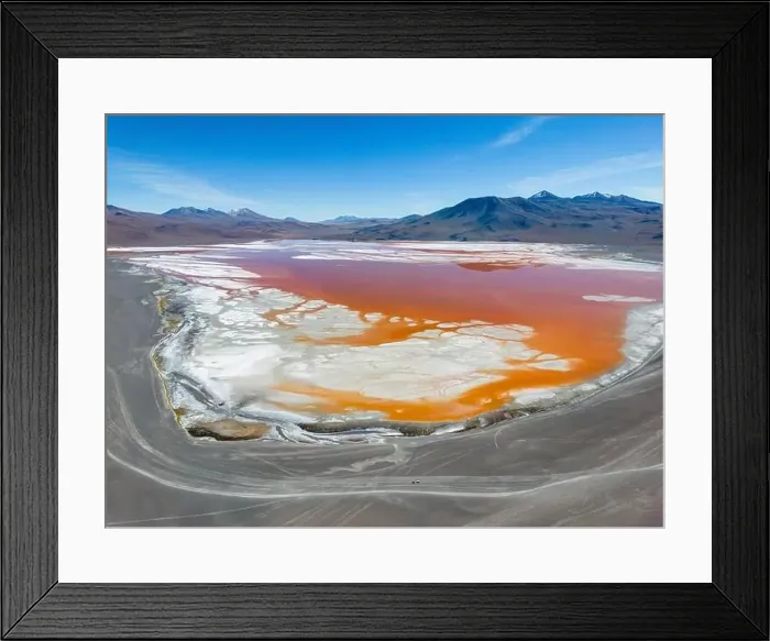 Framed Print : Aerial view of Laguna Colorada Framed Print : Aerial view of Laguna Colorada
