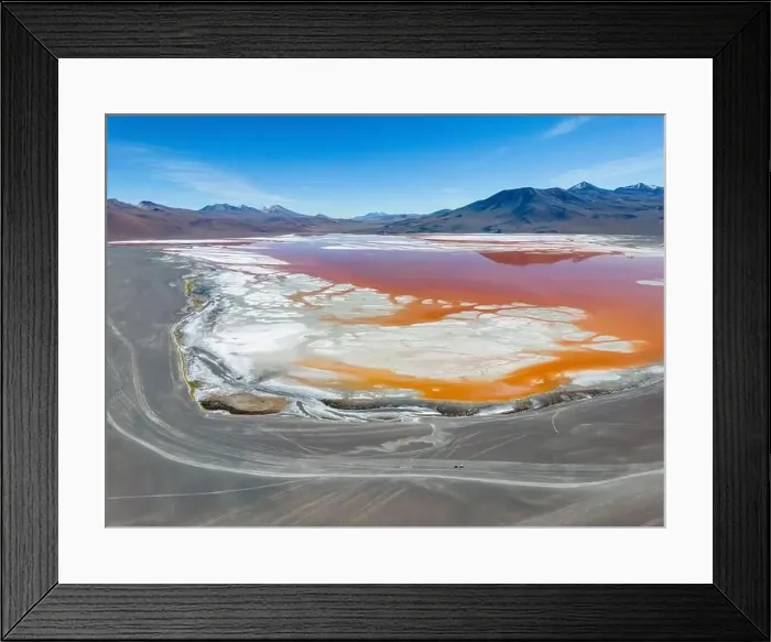 Framed Print : Aerial view of Laguna Colorada Framed Print : Aerial view of Laguna Colorada