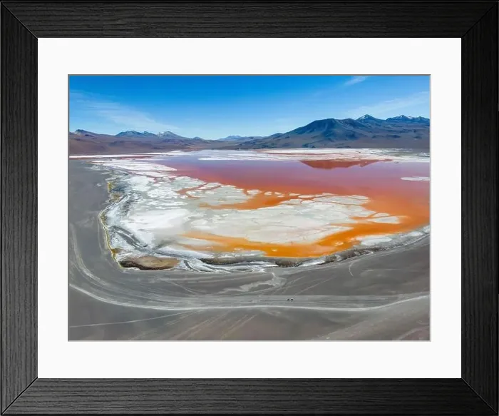 Framed Print : Aerial view of Laguna Colorada Framed Print : Aerial view of Laguna Colorada
