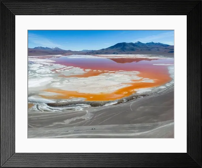 Framed Print : Aerial view of Laguna Colorada Framed Print : Aerial view of Laguna Colorada