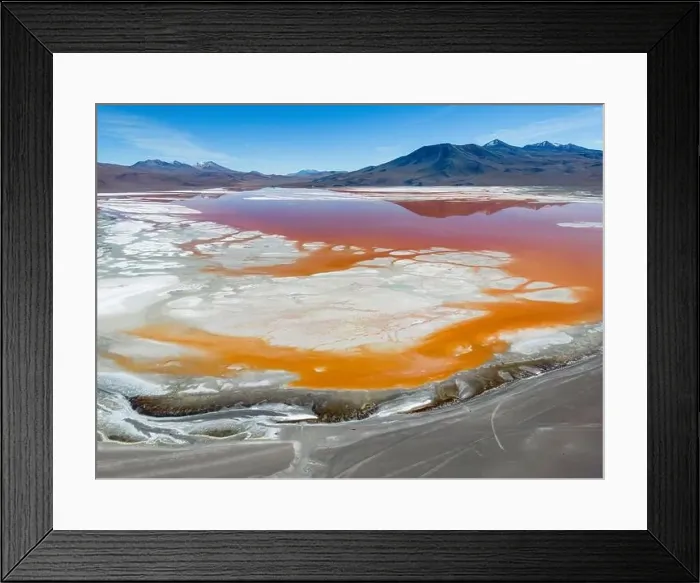 Framed Print : Aerial view of Laguna Colorada Framed Print : Aerial view of Laguna Colorada
