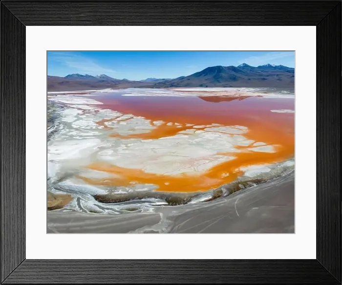 Framed Print : Aerial view of Laguna Colorada Framed Print : Aerial view of Laguna Colorada