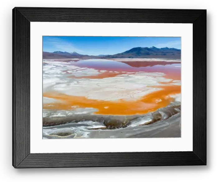 Framed Print : Aerial view of Laguna Colorada Framed Print : Aerial view of Laguna Colorada