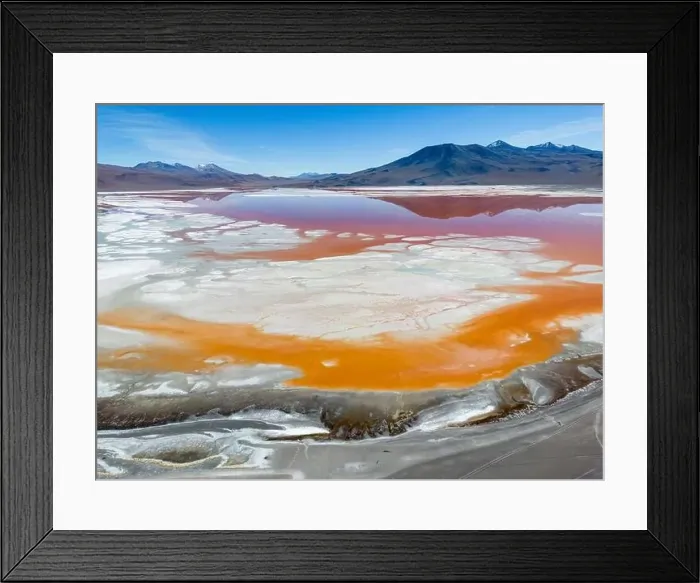 Framed Print : Aerial view of Laguna Colorada Framed Print : Aerial view of Laguna Colorada