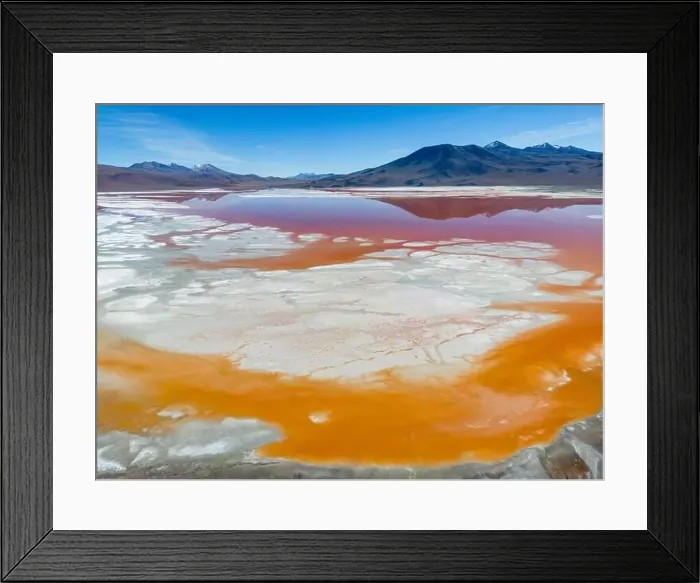 Framed Print : Aerial view of Laguna Colorada Framed Print : Aerial view of Laguna Colorada