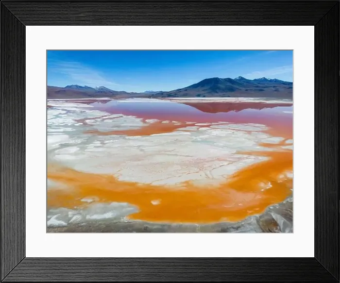 Framed Print : Aerial view of Laguna Colorada Framed Print : Aerial view of Laguna Colorada