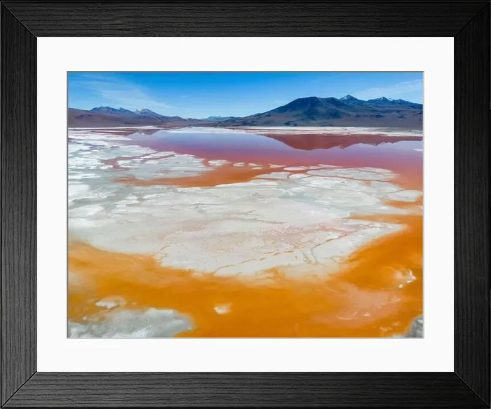 Framed Print : Aerial view of Laguna Colorada Framed Print : Aerial view of Laguna Colorada
