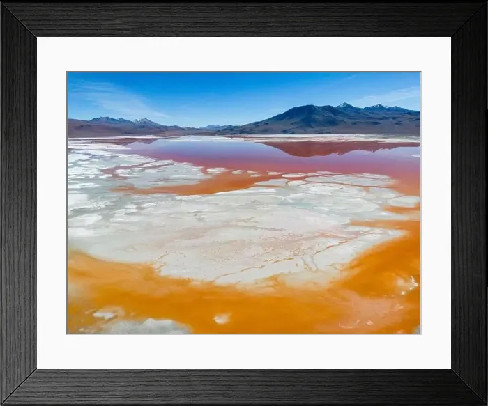 Framed Print : Aerial view of Laguna Colorada Framed Print : Aerial view of Laguna Colorada