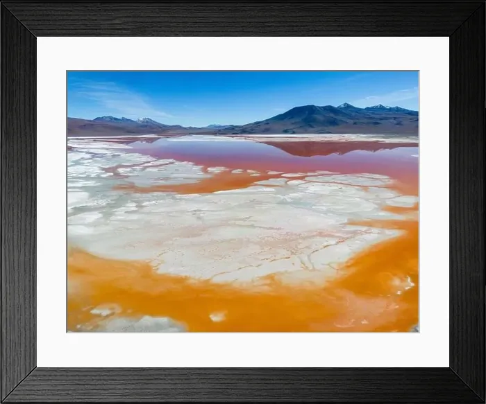 Framed Print : Aerial view of Laguna Colorada Framed Print : Aerial view of Laguna Colorada