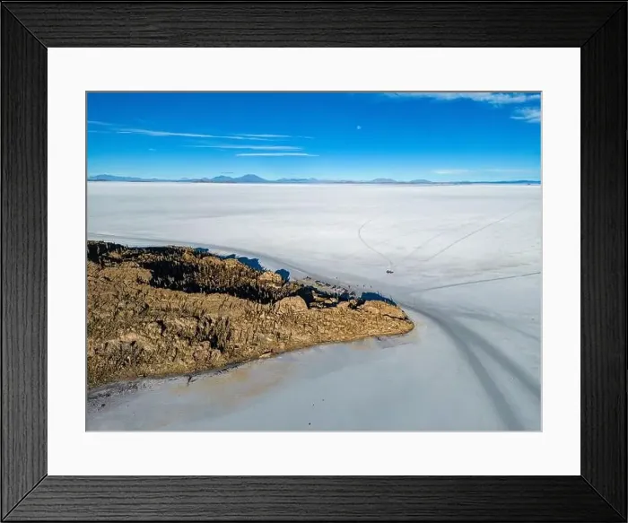 Framed Print : Aerial view of Isla Incahuasi, an island in the middle of the biggest salt lake in the world Framed Print : Aerial view of Isla Incahuasi, an island in the middle of the biggest salt lake in the world