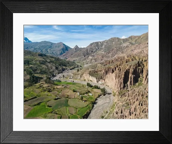 Framed Print : Aerial view of the beautiful Palca Canyon Framed Print : Aerial view of the beautiful Palca Canyon