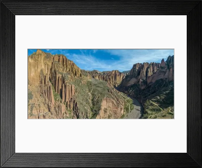 Framed Print : Aerial view of the beautiful Palca Canyon Framed Print : Aerial view of the beautiful Palca Canyon