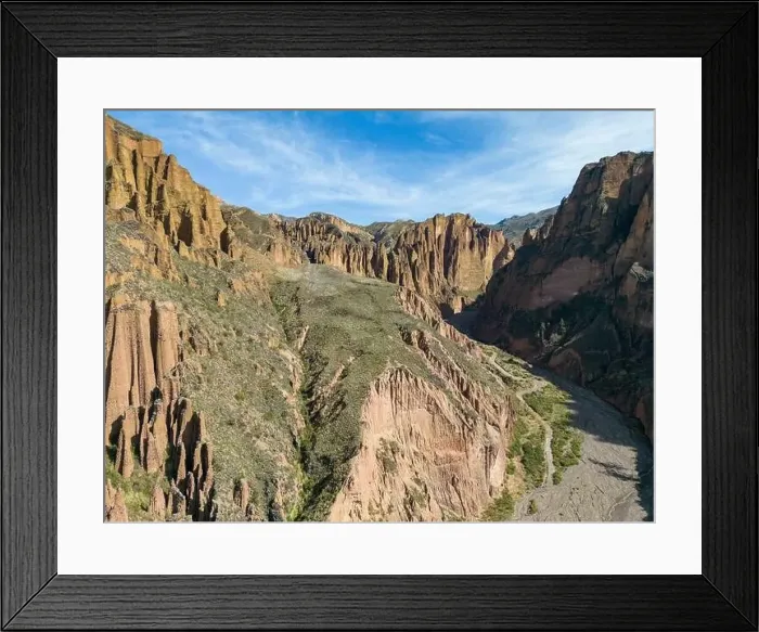 Framed Print : Aerial view of the beautiful Palca Canyon Framed Print : Aerial view of the beautiful Palca Canyon