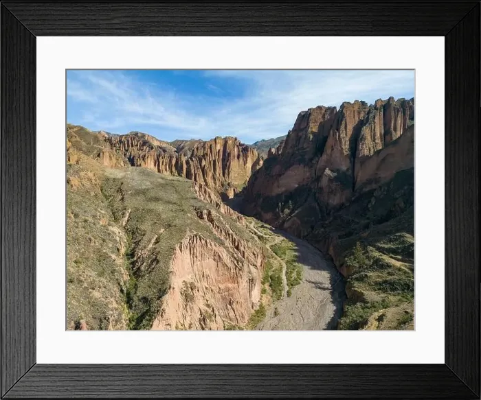 Framed Print : Aerial view of the beautiful Palca Canyon Framed Print : Aerial view of the beautiful Palca Canyon