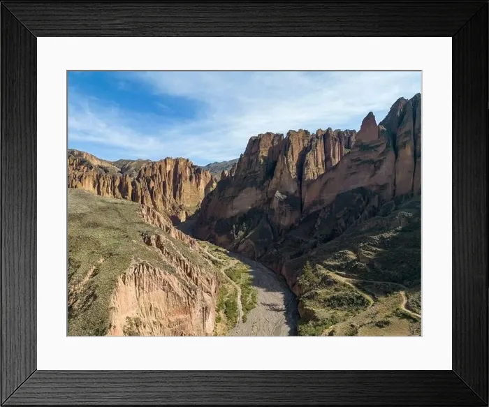 Framed Print : Aerial view of the beautiful Palca Canyon Framed Print : Aerial view of the beautiful Palca Canyon