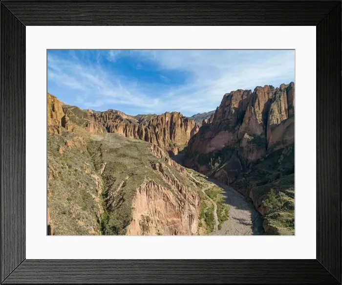 Framed Print : Aerial view of the beautiful Palca Canyon Framed Print : Aerial view of the beautiful Palca Canyon