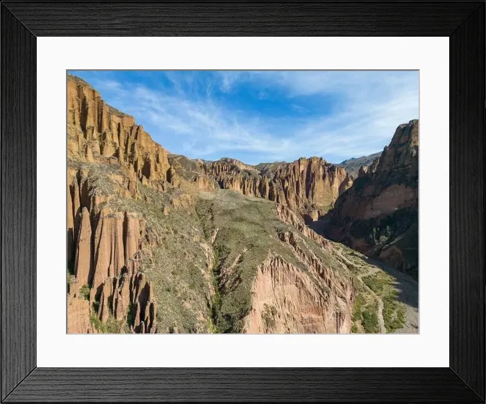 Framed Print : Aerial view of the beautiful Palca Canyon Framed Print : Aerial view of the beautiful Palca Canyon