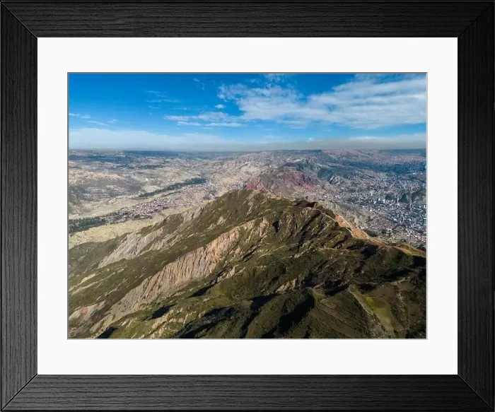 Framed Print : Aerial view from the impressive landmark Muela del Diablo down into the valley with the highest capital Framed Print : Aerial view from the impressive landmark Muela del Diablo down into the valley with the highest capital