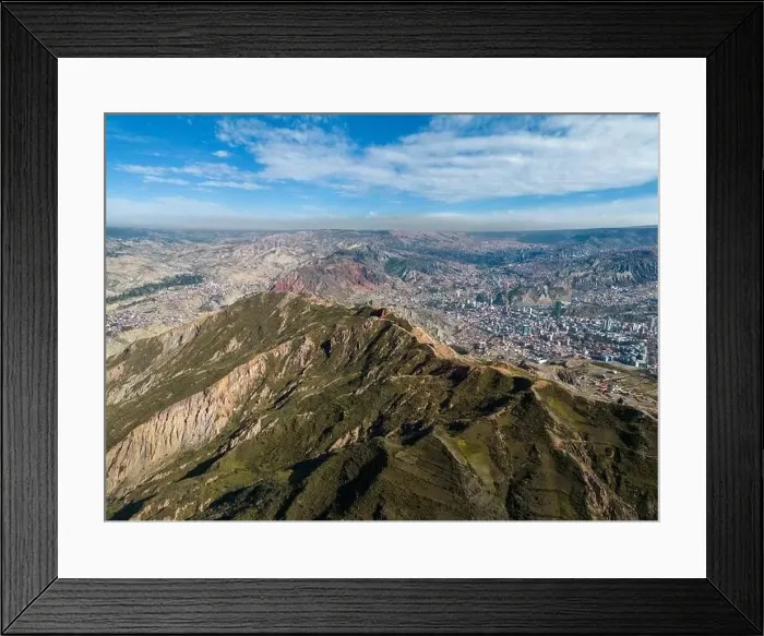 Framed Print : Aerial view from the impressive landmark Muela del Diablo down into the valley with the highest capital Framed Print : Aerial view from the impressive landmark Muela del Diablo down into the valley with the highest capital