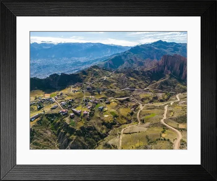Framed Print : Aerial view from the impressive landmark Muela del Diablo down into the valley with the highest capital Framed Print : Aerial view from the impressive landmark Muela del Diablo down into the valley with the highest capital